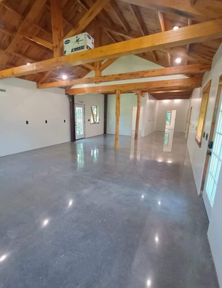 Residential space with polished concrete floor